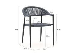 Manifesto Belpasso/Fidenza 160 cm Gartenmöbel-Set 5-teilig stapelbar