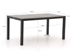 Manifesto Belpasso/Fidenza 160 cm Gartenmöbel-Set 5-teilig stapelbar