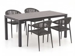 Manifesto Belpasso/Menzano 160 cm Gartenmöbel-Set 5-teilig stapelbar