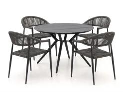 Manifesto Belpasso/Sora ø 127 cm Gartenmöbel-Set 5-teilig stapelbar