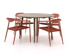 Manifesto Cavone/ROUGH-K ø 115 cm Gartenmöbel-Set 5-teilig stapelbar