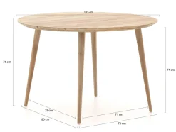 Manifesto Cavone/ROUGH-K ø 115 cm Gartenmöbel-Set 5-Teilig Stapelbar