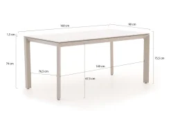 Manifesto Cavone/Sestino 160 cm Gartenmöbel-Set 5-teilig stapelbar