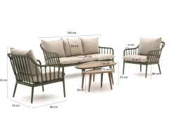 Manifesto Celante/ROUGH-K Sessel-Sofa Lounge-Set 5-Sitzer 5-teilig