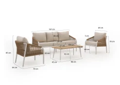Manifesto Copparo Sessel-Sofa Lounge-Set 4-teilig
