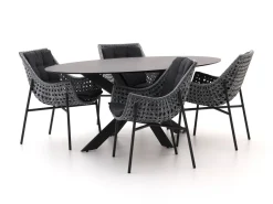 Manifesto Novara/Furato ellips 200 cm Gartenmöbel-Set 5-teilig