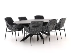 Manifesto Novara/Furato ellips 240 cm Gartenmöbel-Set 7-teilig