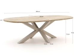 Manifesto Novara/ROUGH-Y Ellips 240 cm Gartenmöbel-Set 9-teilig
