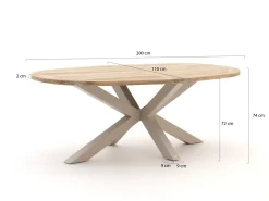 Manifesto Novara/ROUGH-Y Ellips 200 cm Gartenmöbel-Set 5-teilig