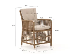 Manifesto Ortello/Induno dänisch oval 180 cm Gartenmöbel-Set 5-teilig