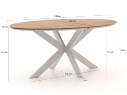 Manifesto Rivola/Fidenza 180 cm Gartenmöbel-Set 7-teilig