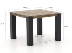 Manifesto Rivola/ROUGH-X 100cm dining tuinset 5-delig