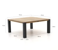 Manifesto Rivola/ROUGH-X 170cm dining tuinset 9-delig