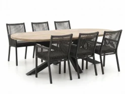 Manifesto Rivola/ROUGH-Y Ellips 200cm dining tuinset 7-delig