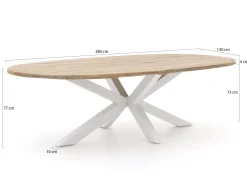 Manifesto Rivola/ROUGH-Y Ellips 280 cm Gartenmöbel-Set 9-teilig