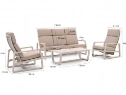 Manifesto Rubbiano Sessel-Sofa Lounge-Set 4-teilig 5-Sitzer