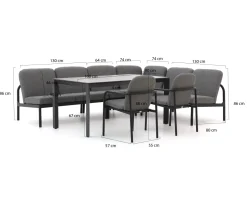 Manifesto San Teodoro/Sestino 160 cm Dining Ecklounge-Set 7-teilig