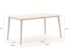 Manifesto Sora Gartentisch 160x90x74 cm