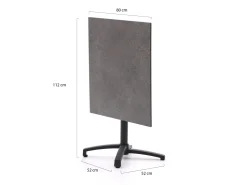 Manifesto Villongo/Canzo 80 cm Gartenmöbel-Set 5-teilig Stapelbar inklapbaar