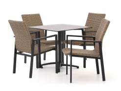 Manifesto Villongo/Canzo 80 cm Gartenmöbel-Set 5-teilig Stapelbar inklapbaar
