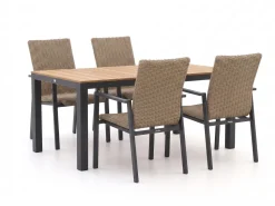 Manifesto Villongo/Fidenza 160 cm Gartenmöbel-Set 5-teilig stapelbar