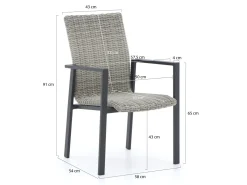 Manifesto Villongo/Menzano 160 cm Gartenmöbel-Set 5-teilig stapelbar