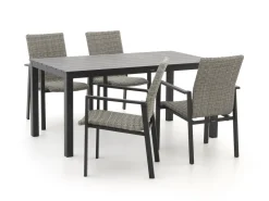 Manifesto Villongo/Menzano 160 cm Gartenmöbel-Set 5-teilig stapelbar