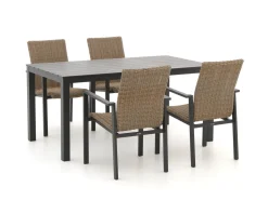 Manifesto Villongo/Menzano 160 cm Gartenmöbel-Set 5-teilig stapelbar