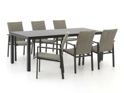 Manifesto Villongo/Menzano 220 cm Gartenmöbel-Set 7-teilig stapelbar