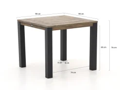 Manifesto Villongo/ROUGH-S 90 cm Gartenmöbel-Set 3-teilig stapelbar