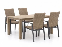 Manifesto Villongo/ROUGH-S 160 cm Gartenmöbel-Set 5-teilig stapelbar