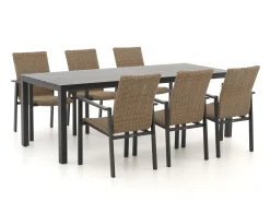 Manifesto Villongo/ROUGH-S 220 cm Gartenmöbel-Set 7-teilig stapelbar