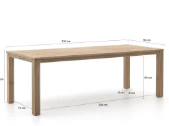 Manifesto Villongo/ROUGH-S 220 cm Gartenmöbel-Set 7-teilig stapelbar