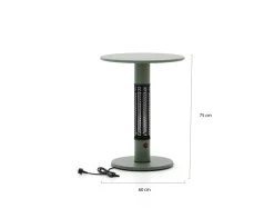 Monti HeatLine Pulse Gartentisch mit Heizstrahler 1500 W ø 60 cm (h: 75 cm)