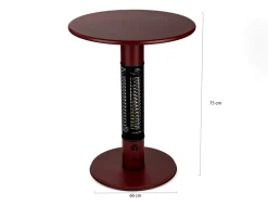 Monti HeatLine Pulse Gartentisch mit Heizstrahler 1500 W ø 60 cm (h: 75 cm)