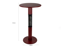 Monti HeatLine Vibe Bartisch mit Heizstrahler 1500 W ø 60 cm (h: 110 cm)
