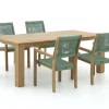 ROUGH Batang/ROUGH-X 200 cm Gartenmöbel-Set 5-teilig stapelbar