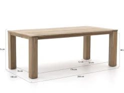 ROUGH Batang/ROUGH-X 200 cm Gartenmöbel-Set 5-teilig stapelbar