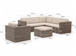 ROUGH-C Ecklounge-Set 5-teilig 6-Sitzer