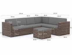ROUGH-C Ecklounge-Set 5-teilig 6-Sitzer