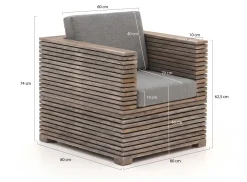ROUGH-C Sessel-Sofa Lounge-Set 4-teilig