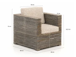 ROUGH-C Sessel-Sofa Lounge-Set 4-teilig
