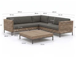ROUGH-D Ecklounge-Set 4-teilig 5-Sitzer