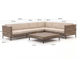 ROUGH-D Ecklounge-Set 5-teilig 6-Sitzer