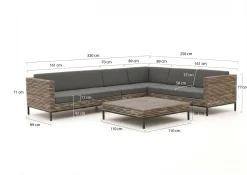 ROUGH-D Ecklounge-Set 5-teilig 6-Sitzer