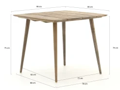ROUGH-K Gartentisch 90x90x75 cm