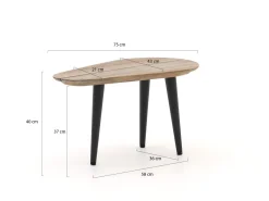ROUGH-K Loungetisch 43x75x40 cm