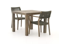 ROUGH-L Rope/ROUGH-S 90 cm Gartenmöbel-Set 3-teilig stapelbar