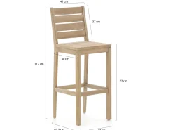 ROUGH-S Barhocker Outdoor (mit Rückenlehne)