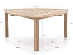 ROUGH-S 170 cm Gartenmöbel-Set 7-teilig stapelbar